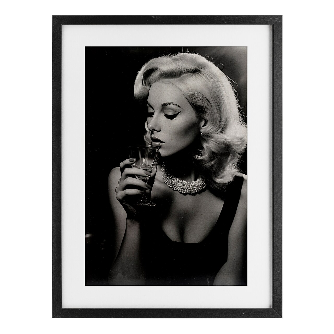 Stupell Industries Classic Woman & Martini Framed Print Under Glass, design by Decent Exposures
